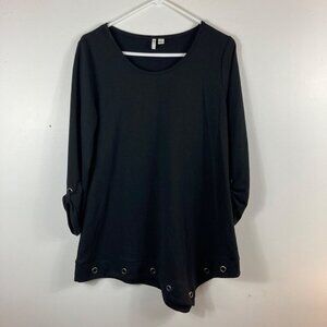 Womens Cato Moto Asymmetrical Top Grommet‎ Black S
